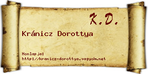Kránicz Dorottya névjegykártya