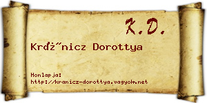 Kránicz Dorottya névjegykártya